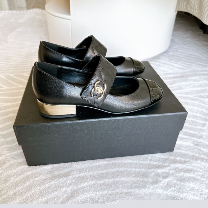 Ch*el leather shoes
